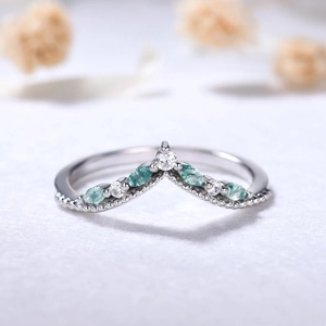 Lujosa joyería hecha a mano, anillos de joyería de diseñador de piedras preciosas de ágata de musgo de oro sólido puro con anillos de diamantes reales - Product Image 2