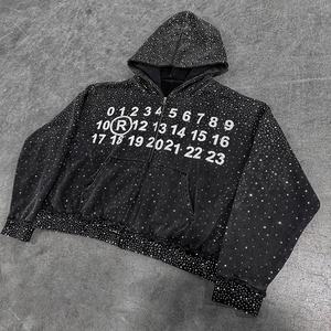 Sweat-shirts à capuche en coton mélangé lourd, imprimés en relief, fabriqués en usine, respirants, surdimensionnés pour hommes - Product Image 4