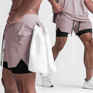Haute qualité imprimé personnalisé 2 en 1 Fitness Sportswear Shorts maillots de bain Boardshorts Shorts pour hommes avec doublure de compression - Product Image 4