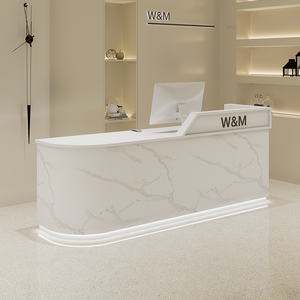 Mostrador de Recepción Moderno de MDF para Hospital, Supermercado, <span class=keywords><strong>Restaurante</strong></span> y Tienda de Alimentos - Tamaño y Color Personalizables - Product Image 4