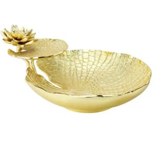 MESA DECORATIVA DE FUNDICIÓN DE METAL ARTESANAL DECORACIÓN CUENCO PARA SERVIR CENTRO DECORATIVO CHAPADO EN ORO DE MESA SERVICIO DE CHOCOLATE - Product Image 5