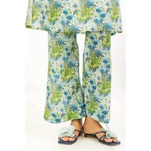 ชุดเซ็ตผ้าชีฟองพิมพ์ลายสีเขียวสำหรับผู้หญิง ชุดทำงานสองชิ้น ไซส์ XS และ XXS สำหรับใส่ทำงานออฟฟิศ - Product Image 3