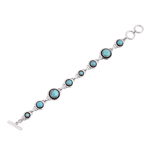 Chaîne de mode & Lien Bracelets Idée Cadeau En Gros Fabriqué À La Main En Argent Sterling Circulaire Turquoise Lien Bracelet Élégant Cadeau article - Product Image 2