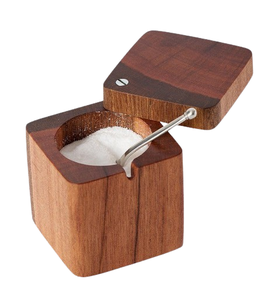<b>Kitchen</b> Wooden Salt Bowl Cellar with Lid <b>for</b> <b>Organizing</b> <b>Kitchen</b> Accessories Light Brown Color Herb & Spice Tools - Product Image 3