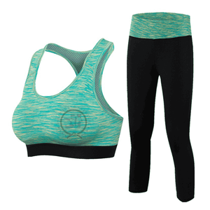 Conjunto Deportivo de Yoga para Mujer, 100% Algodón, Transpirable, Casual, Holgado, de Dos Tonos, 2 Piezas, Ropa de Gimnasio y Fitness - Product Image 1