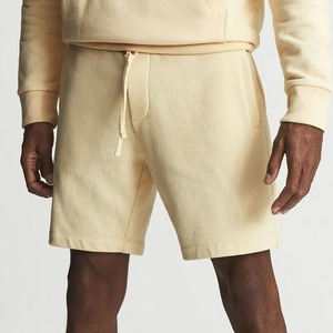 Fabricante personalizado pantalones cortos para correr para hombre en blanco entrenamiento gimnasio Streetwear Casual 100% algodón sólido ecológico - Product Image 2