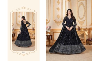 Nuevo vestido de cuerpo entero cosido con estampado de lámina exclusivo con colección Dupatta para ropa de fiesta de mujer de exportación de India - Product Image 6