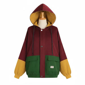 Veste coupe-vent rétro pour femme avec logo personnalisé, style années 90, couleurs contrastées, motif camouflage brodé, style vintage, design 3D - Product Image 1