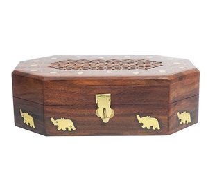 Joyero de madera para mujer, organizador de joyas tallado a mano con tallas intrincadas de Cachemira completas, organizador de madera, joyero - Product Image 6