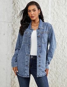 Vestes en jean pour femmes en gros - Mode, manches longues, boutonnée, poches en jean, style western, vêtements de travail décontractés, vêtements d'extérieur pour toutes les saisons - Product Image 5