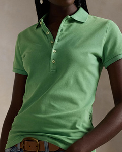 Camisetas de mujer de algodón transpirable con logotipo personalizado, Polo de Golf de manga corta para mujer, Polo ligero de secado rápido que absorbe la humedad - Product Image 2