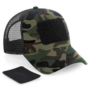 Casquettes de camionneur en daim avec logo patch camouflage, personnalisez vos propres casquettes de camionneur en maille brodée motif flamme - Product Image 1