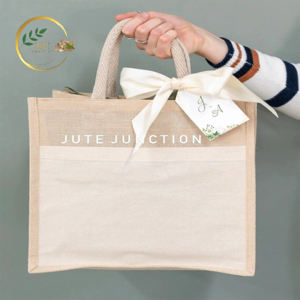 High Quality Wholesale Large Natural Eco-Friendly Burlap Jute Tote <b>Bag</b> Custom <b>Plain</b> Hessian Jute <b>Gift</b> Shopping <b>Bag</b> - Product Image 2