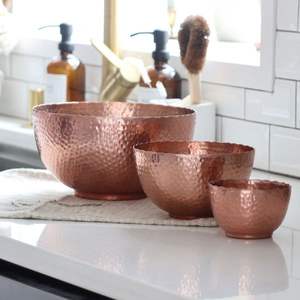 India Craft Hammered Design <b>Big</b> Size Serving <b>Bowl</b> Pure Copper Serving <b>Bowl</b> With Exclusive Design - Product Image 5