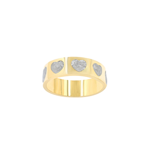 แหวนเงินแท้รูปหัวใจเคลือบทอง 18K สีขาวเคลือบเงา สำหรับงานประดิษฐ์เครื่องประดับ - Product Image 3