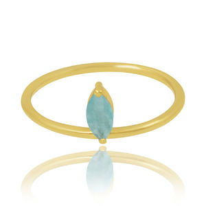 แหวนแหวนพลอยอมาโซไนต์เงินสเตอร์ลิง925ดีไซน์เรียบง่ายคลาสสิกพร้อมชุบทองสำหรับงานแต่งงาน - Product Image 3