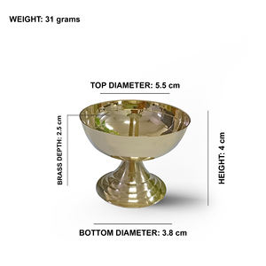 Grande lampe Diya en laiton conçue sur mesure pour la décoration intérieure simple de l'usine du fabricant indien, vente en gros, options de taille disponibles - Product Image 4