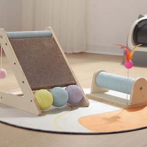 Nouveau poteau à gratter écologique avec boule, nouveau design durable en sisal et papier ondulé, arbre à chat tridimensionnel pour grimper - Product Image 3