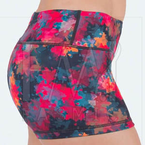 Fabricado por Fasmic International, recién llegado, pantalones cortos informales de punto para mujer con logotipo impreso personalizado - Product Image 4