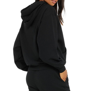 Sweat à capuche d'hiver personnalisé haut de gamme pour femme, design décontracté coupé-cousu avec logo frontal, prix d'usine, doublé - Product Image 5