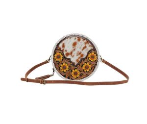 Fouet cousu tournesol Style occidental peau de vache cantine sac bohème en cuir véritable porte-monnaie gland femmes outillé à la main - Product Image 1