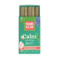 Cônes pré-remplis Hari Leaf Calm à la saveur pastèque, sans tabac, sans nicotine, paquet de 5