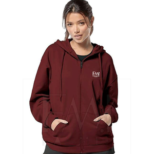 Sudaderas con cremallera de algodón 100% para mujer superventas Jersey de invierno de alta calidad con logotipo frontal y diseño en el hombro - Product Image 2