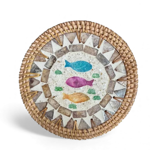 Mantel Individual Ecológico de Ratán y Madreperla para un Estilo de Mesa Sostenible y Uso Diario - Product Image 1