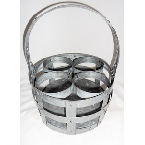 Maceta de metal galvanizado, palillo de estaño, organizador de hogar y jardín para almacenamiento y uso de flores en estante o fregadero - Product Image 6