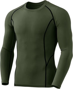 Camiseta de Compresión (Rash Guard) para Hombre, Personalizada con Impresión Digital, Transpirable, de Spandex/Poliéster, Manga Larga, Venta OEM, para Fitness al Aire Libre - Product Image 1