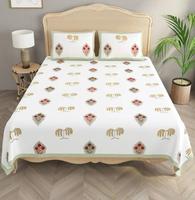 Parure de lit en coton 100% bio tissé, imprimé à la main motif éléphant, respirante et facile à laver, de qualité supérieure et écologique