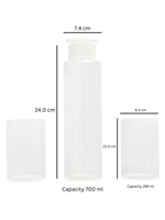 Ensemble de bouteilles en verre décoratives avec couvercle à poussoir, capacité de 700 ml, Borotech G-204 transparent, pour les mariages, les services festifs, la décoration de table moderne