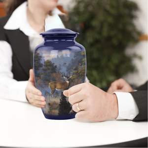Dernières nouvelles urnes de crémation en métal de conception fournitures funéraires en laiton fini coloré exportateur en gros urnes de cendres humaines mémorial - Product Image 2