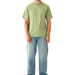 Haute qualité été blanc unisexe large O cou à manches courtes surdimensionné hommes 250gsm coton Vintage lavage à l'acide t-shirt - Product Image 3