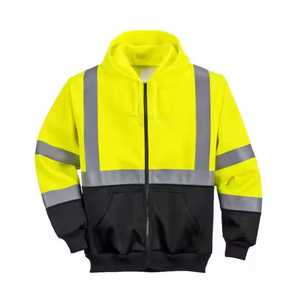 Fluorescent Vert Hi Vis Pull À Capuche Réfléchissant Sécurité Sécurité Vêtements De Travail Haute Visibilité Hiver Travail Gilet De Sécurité Vestes - Product Image 5