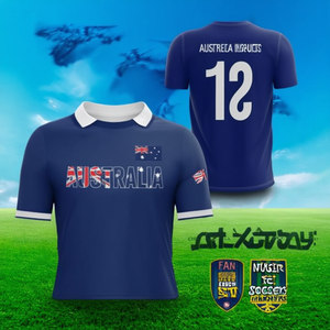 Conjunto de Camisetas de Fútbol Personalizadas Inspiradas en Australia con Nombre y Número para Aficionados, para el Día del Partido - Product Image 3