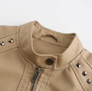 Chaqueta de Invierno para Mujer Esprit, Nuevo Diseño, en Cuero de Oveja Auténtico, Cuello Alto con Cremallera, Forro de Viscosa Transpirable, Venta al Por Mayor OEM - Product Image 2