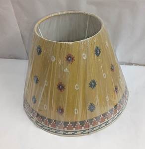 Nouveautés Abat-jour festonnés en tissu de coton imprimé rouge et rose pour lampes sur pied et de table, avec cadre à harpe pour caches-lampes - Product Image 4