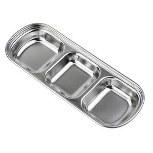 Bandeja multifuncional para servir alimentos Indian Thali Compartimento reutilizable Placas de bandeja de metal de acero inoxidable - Product Image 5
