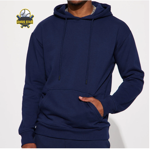 Best Quality Cordless Heavy-Duty <b>Men's</b> Winter Hooded <b>Pullover</b> Thick Cotton Custom Logo Drop Shoulder-Plain Dyed 100% Cotton - Product Image 3