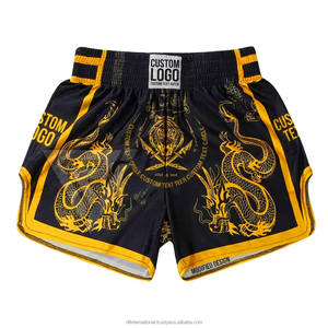 Thai Fitness Shorts RILL INTERNATIONAL Structured Workout Programs Breathable Construction Long Training Wear Front 100% Unisex - Product Image 1