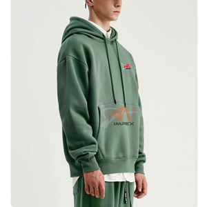 เสื้อฮู้ดดี้พิมพ์ลายโลโก้คุณภาพสูงสำหรับผู้ชาย ผ้าโพลีเอสเตอร์/คอตตอนผสม 220 กรัม ทรงปกติ ป้องกันขนร่วง เหมาะสำหรับฤดูหนาว - Product Image 4