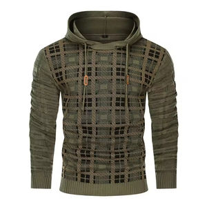 Vente En Gros Pull À Capuche À Carreaux Pour Hommes Slim Fit 100% Coton Streetwear Tissu Doux Pour L'hiver Occasions Décontractées-Week-end - Product Image 3
