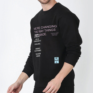 เสื้อสเวตเตอร์คอกลมแขนยาวผ้าฝ้ายขนแกะสำหรับผู้ชายเสื้อสเวตเตอร์ไม่มีลายสำหรับฤดูหนาวออกแบบ100% ได้ตามต้องการ - Product Image 3