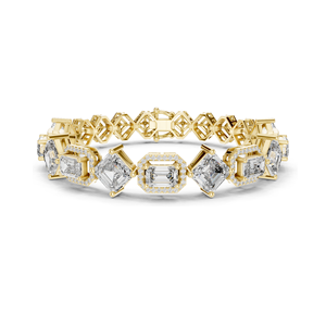 Bracelet en diamant de laboratoire 12,04 CT, taille émeraude et taille radiant, or 18 carats, 14 carats, 10 carats et argent 925, options or rose, or jaune, or blanc - Product Image 3