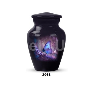 โกศขนาดเล็กรูปผีเสื้อสีม่วงสำหรับขี้เถ้าขนาดเล็กสำหรับหญิงและชายฟรีถุงกำมะหยี่ - Product Image 1