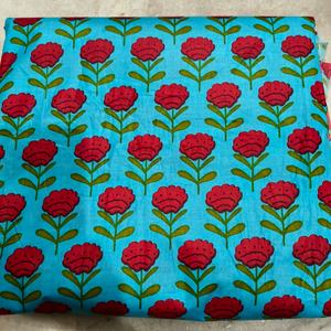 Tissu en coton bio personnalisé, imprimé au bloc, en cambric léger, fait main en Inde, pour la décoration intérieure, les rideaux, les vêtements, pour filles - Product Image 2