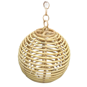 Lámpara colgante de ratán redonda de gran oferta con pantalla de estilo moderno y antiguo hecha a mano para decoración del hogar y la habitación patrón rústico - Product Image 1