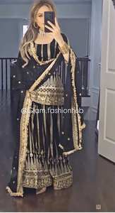 Colección de Trajes Salwar Modernos de Diseño Étnico Indio para Mujer, Bordado Intenso, Sharara, Gharara, Palazzo para Fiestas, Ropa Nueva para Eventos - Product Image 4