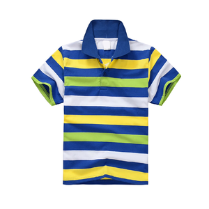 Polos rayés pour enfants de haute qualité Design personnalisé rayé à la mode col rabattu élégants polos pour enfants de BD - Product Image 1